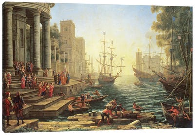 Seaport with the Embarkation of St. Ursula Canvas Art Print
