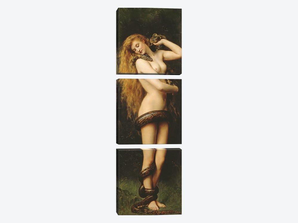 Lilith by John Collier 3-piece Canvas Print