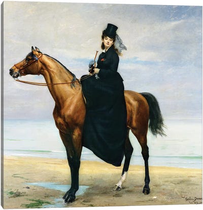 Equestrian Portrait of Mademoiselle Croizette, 1873 Canvas Art Print
