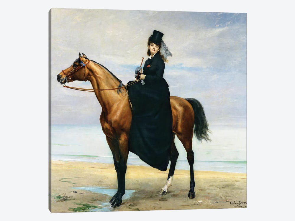 Equestrian Portrait of Mademoiselle Croizette, 1873 by Charles Emile Auguste Carolus-Duran 1-piece Canvas Print