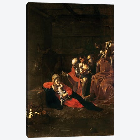 Adoration of the Shepherds Canvas Print #BMN9518} by Michelangelo Merisi da Caravaggio Canvas Art Print