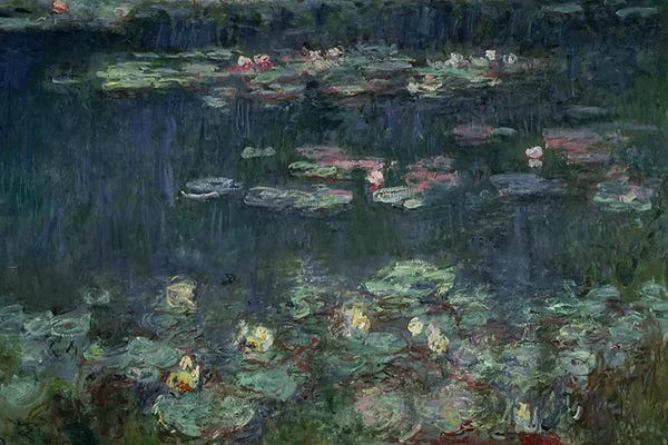 Ponds: Waterlilies: Green Reflections, 1914-18  by Claude Monet