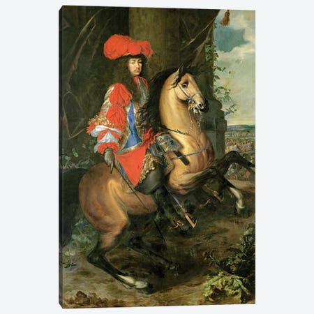 Equestrian Portrait of Louis XIV Canvas Print #BMN9521} by Charles Lebrun Canvas Artwork