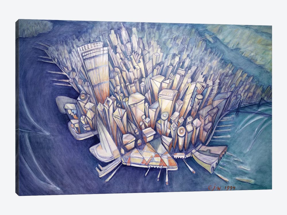 Manhattan from Above, 1994 by Charlotte Johnson Wahl 1-piece Canvas Print