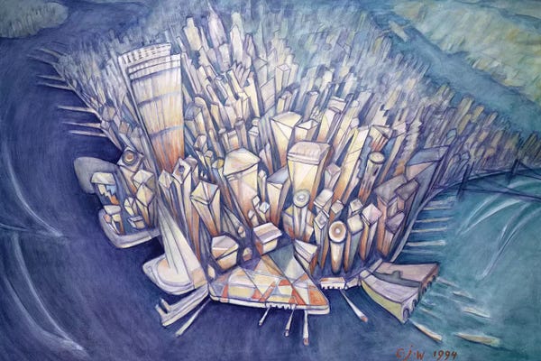 Cubism: Manhattan from Above, 1994 by Charlotte Johnson Wahl