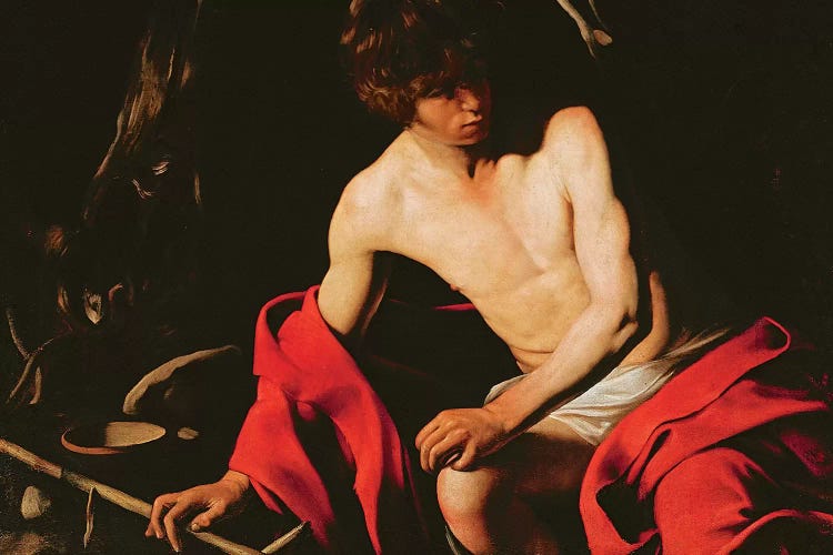 St. John the Baptist, c.1604-1606 by Michelangelo Merisi da Caravaggio wall art