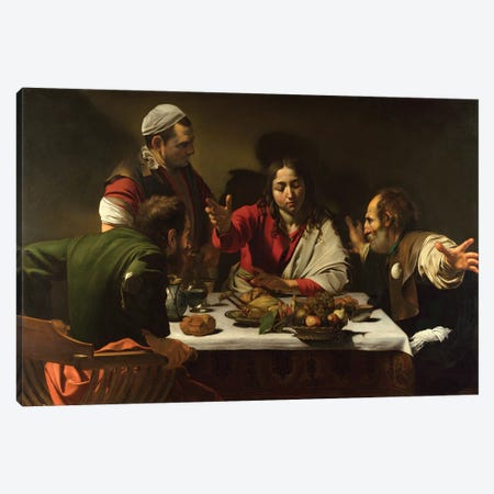 The Supper at Emmaus, 1601 Canvas Print #BMN9530} by Michelangelo Merisi da Caravaggio Art Print