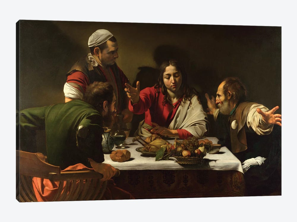 The Supper at Emmaus, 1601 by Michelangelo Merisi da Caravaggio 1-piece Canvas Art Print