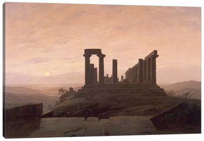 The Temple Of Juno In Agrigento Canvas Art Print - Caspar David Friedrich