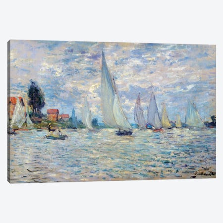 The boats. Regates a Argenteuil Painting Canvas Print #BMN9547} by Claude Monet Canvas Print