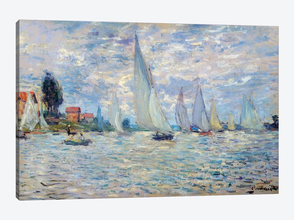 The boats. Regates a Argenteuil Painting by Claude Monet 1-piece Canvas Art Print