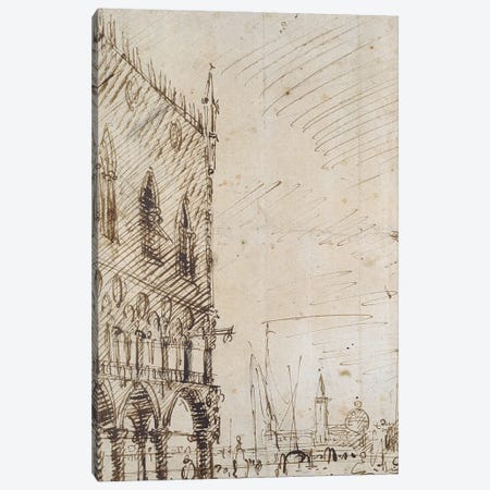 Venice: The south-west Angle of the Doge's Palace Canvas Print #BMN9554} by Canaletto Canvas Wall Art