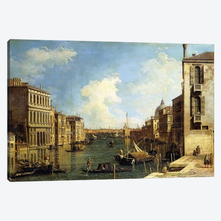The Grand Canal, Venice, Looking East from the Campo di San Vio, Canvas Print #BMN9567} by Canaletto Canvas Art Print