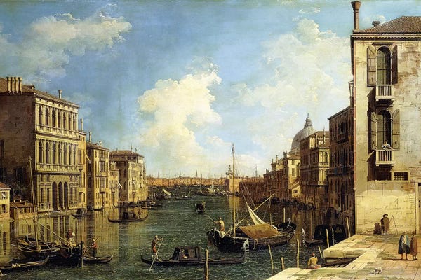 Veneto: The Grand Canal, Venice, Looking East from the Campo di San Vio, by Canaletto