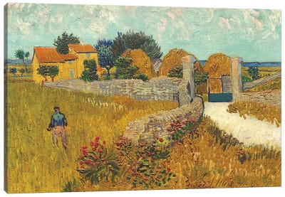 Farmhouse in Provence, 1888 Canvas Art Print - Village & Town Art