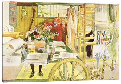 The Workroom, pub. in 'Lasst Licht Hinin' , 1909 Canvas Art Print - Carl Larsson