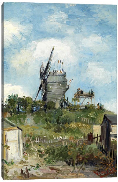 Le Moulin de Blute-Fin, Montmartre, 1886 Canvas Art Print - Watermill & Windmill Art