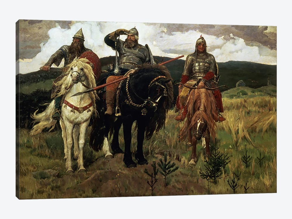 Warrior Knights, 1881-98  by Victor Mikhailovich Vasnetsov 1-piece Canvas Wall Art