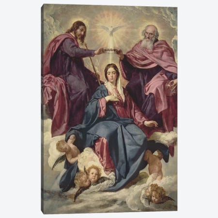 Coronation of the Virgin, c.1641-42  Canvas Print #BMN9600} by Diego Rodriguez de Silva y Velazquez Canvas Print
