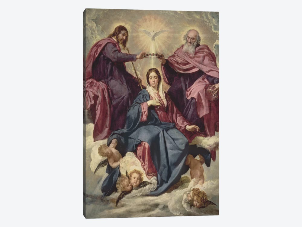 Coronation of the Virgin, c.1641-42  by Diego Rodriguez de Silva y Velazquez 1-piece Canvas Art