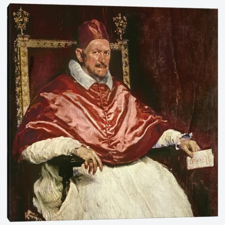 Portrait of Pope Innocent X , 1650  Canvas Print #BMN9606} by Diego Rodriguez de Silva y Velazquez Canvas Art