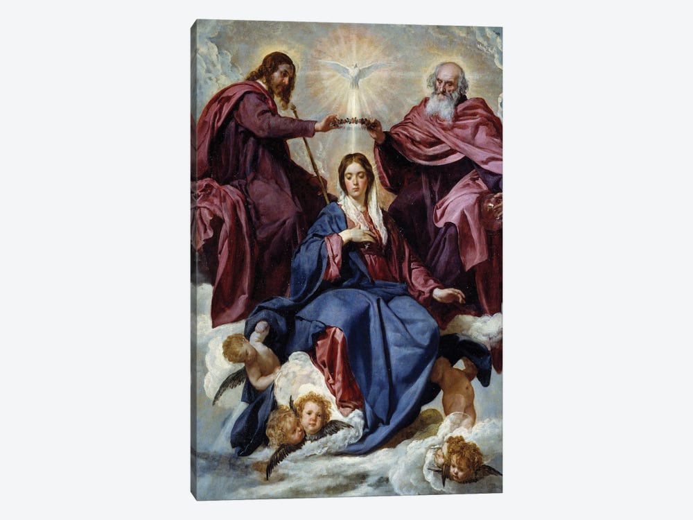The coronation of the Virgin, 1645 by Diego Rodriguez de Silva y Velazquez 1-piece Canvas Print