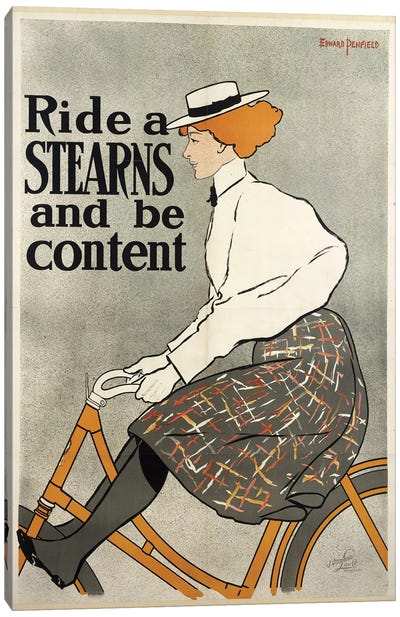 Ride a Stearns and be Content, c.1896  Canvas Art Print