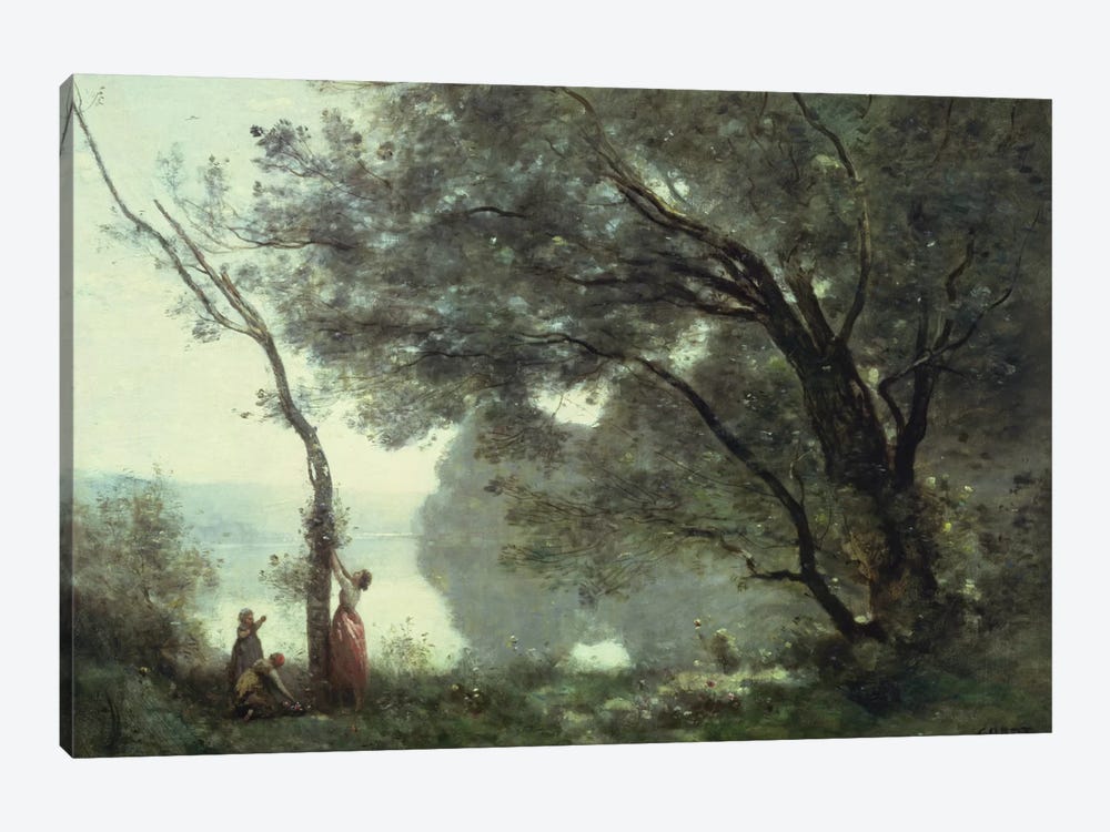 Recollections of Mortefontaine, 1864  by Jean-Baptiste-Camille Corot 1-piece Canvas Art Print