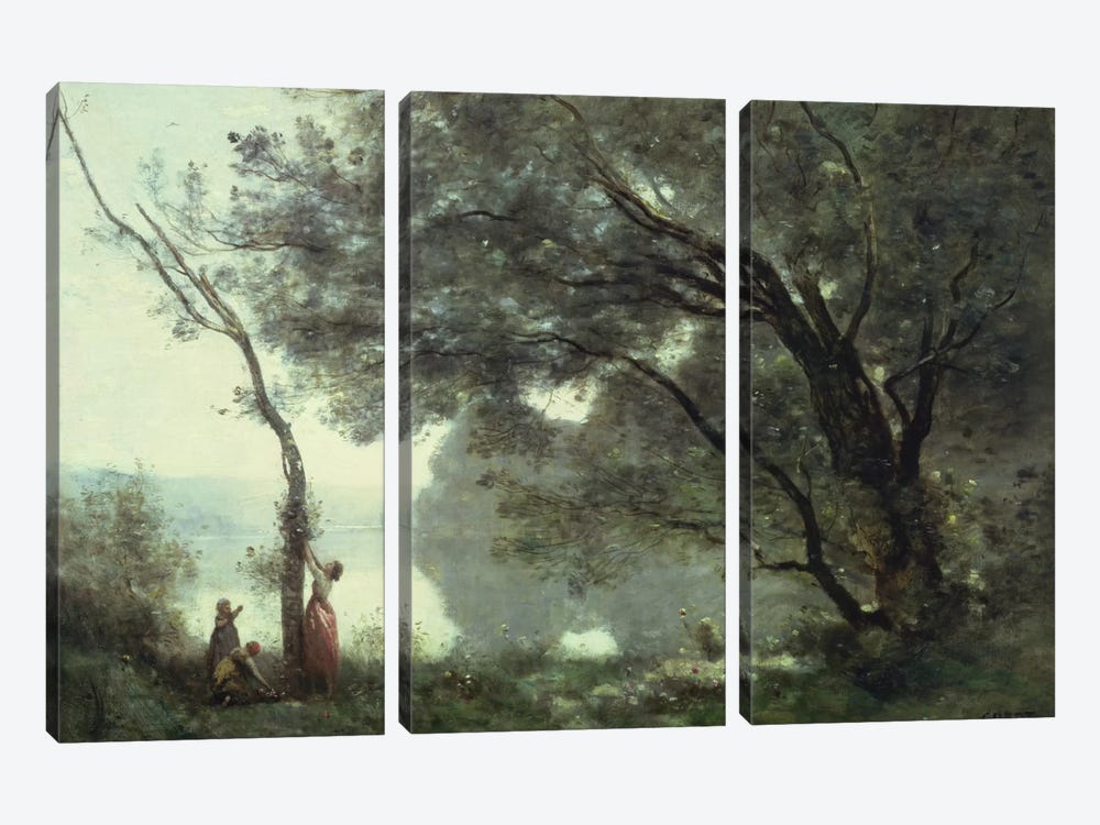 Recollections of Mortefontaine, 1864  by Jean-Baptiste-Camille Corot 3-piece Art Print
