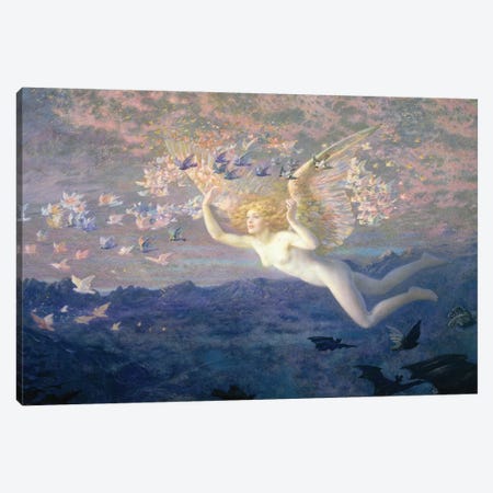 On the Wings of the Morning, 1905  Canvas Print #BMN9613} by Edward Robert Hughes Canvas Artwork