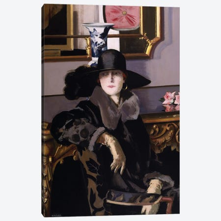 A Lady in Black  Canvas Print #BMN9620} by Francis Campbell Boileau Cadell Art Print