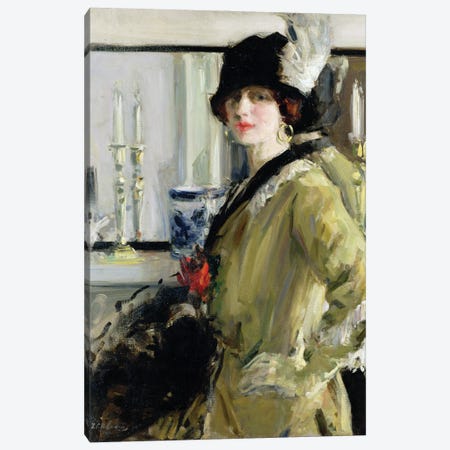 The Black Hat Canvas Print #BMN9626} by Francis Campbell Boileau Cadell Canvas Art