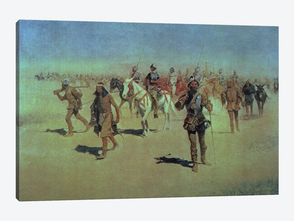 Francisco Vasquez de Coronado  Making his Way Across New Mexico, 1905  by Frederic Remington 1-piece Canvas Wall Art