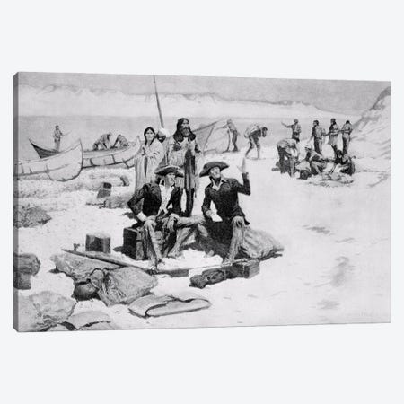 Lewis and Clark at the mouth of the Columbia River, 1805 Canvas Print #BMN9635} by Frederic Remington Art Print