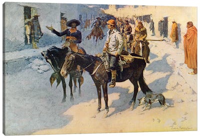 Zebulon Pike Entering Santa Fe, illustration published in 'Collier's Weekly', 1906  Canvas Art Print