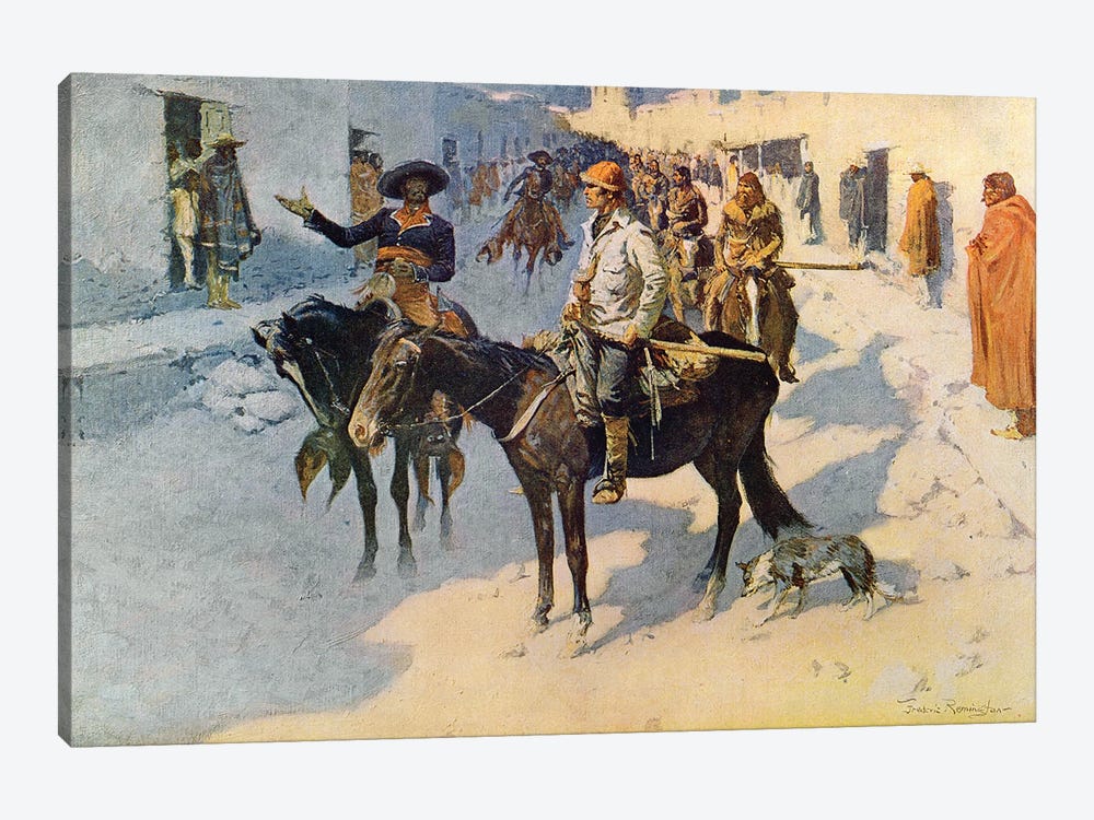 Zebulon Pike Entering Santa Fe, illustration published in 'Collier's Weekly', 1906  by Frederic Remington 1-piece Canvas Wall Art