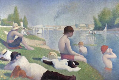 Bathers at Asnières, 1884  by Georges Seurat metal wall art