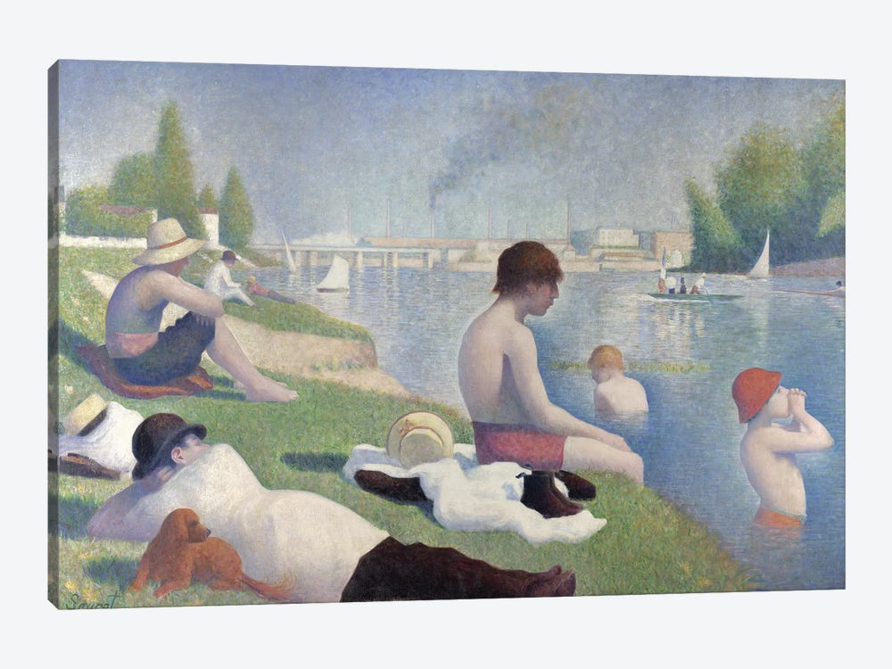 Bathers at Asnières, 1884  by Georges Seurat 1-piece Canvas Art Print