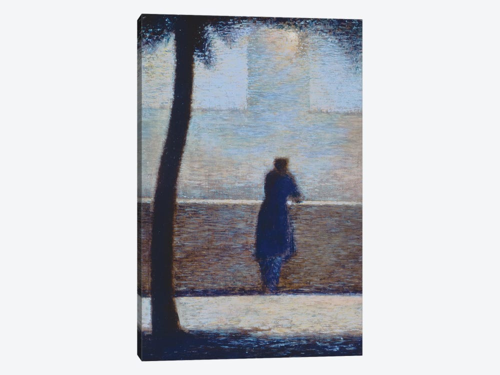 Man leaning on a parapet  by Georges Seurat 1-piece Canvas Print