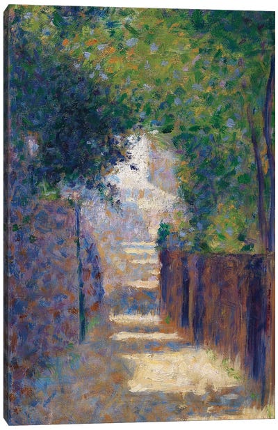Rue St. Vincent in Spring, c.1884  Canvas Art Print - Georges Seurat