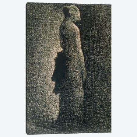 The Black Bow, 1882-3  Canvas Print #BMN9650} by Georges Seurat Canvas Art