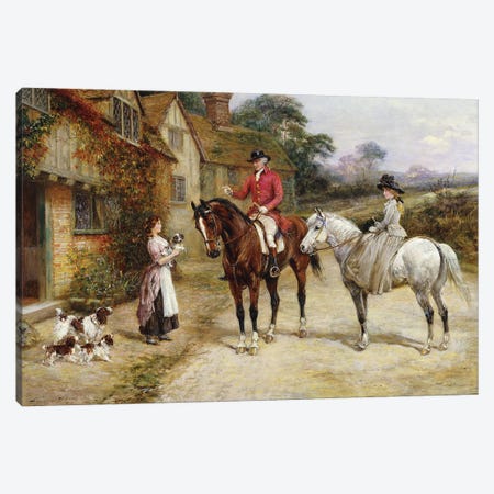 A Puppy for My Lady Canvas Print #BMN9657} by Heywood Hardy Art Print