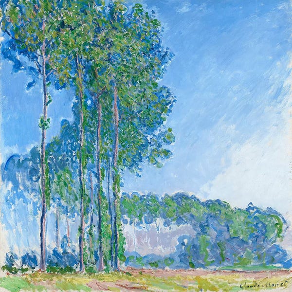 Spring: Poplars, 1891  by Claude Monet