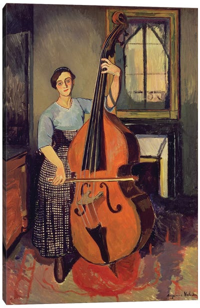 Woman with a Double Bass, 1908 Canvas Art Print - Cello Art