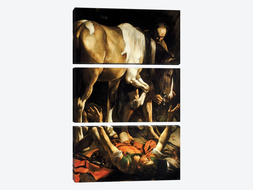 The Conversion of St. Paul, 1601  by Michelangelo Merisi da Caravaggio 3-piece Canvas Print
