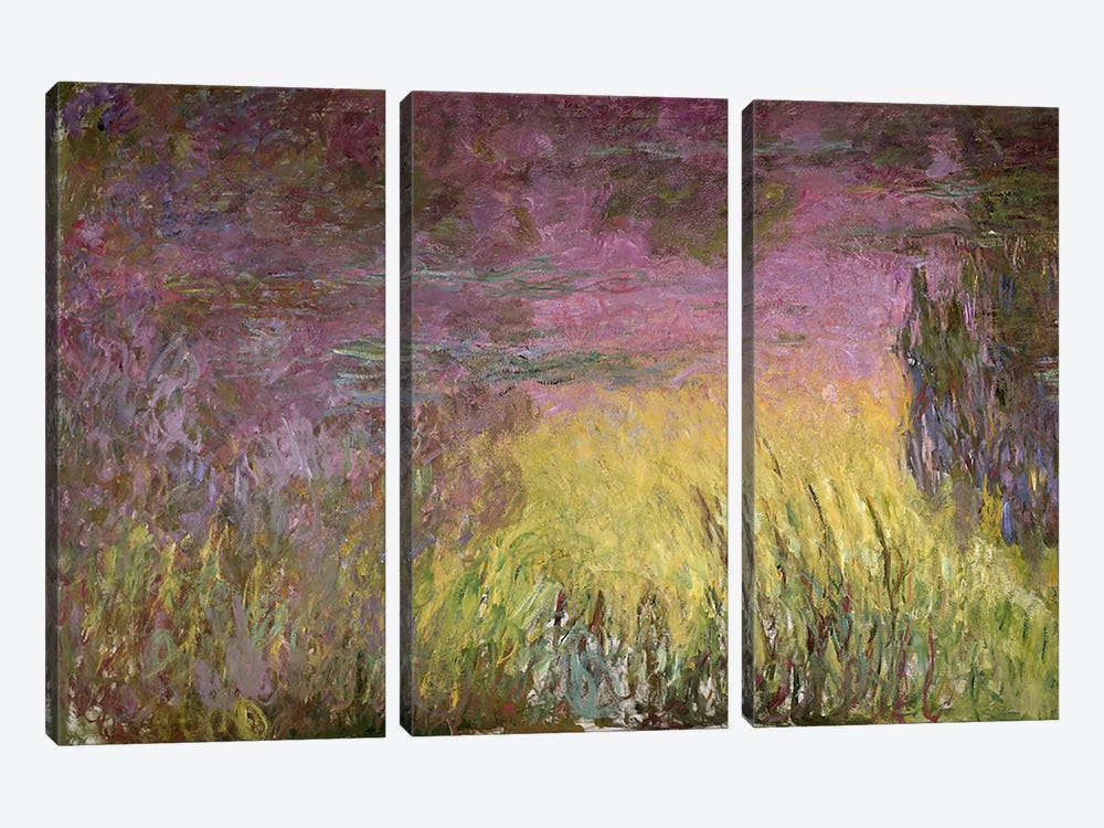 Waterlilies at Sunset, 1915-26 (oil on canvas) 3-piece Canvas Art Print