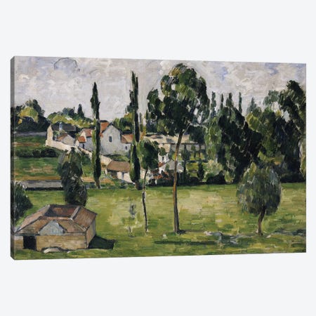 Landscape with Waterline, c.1879  Canvas Print #BMN9703} by Paul Cezanne Canvas Artwork