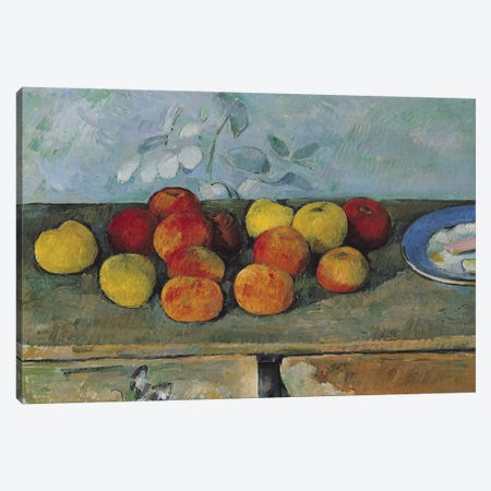 Still life of apples and biscuits, 1880-82  Canvas Print #BMN9712} by Paul Cezanne Canvas Art Print
