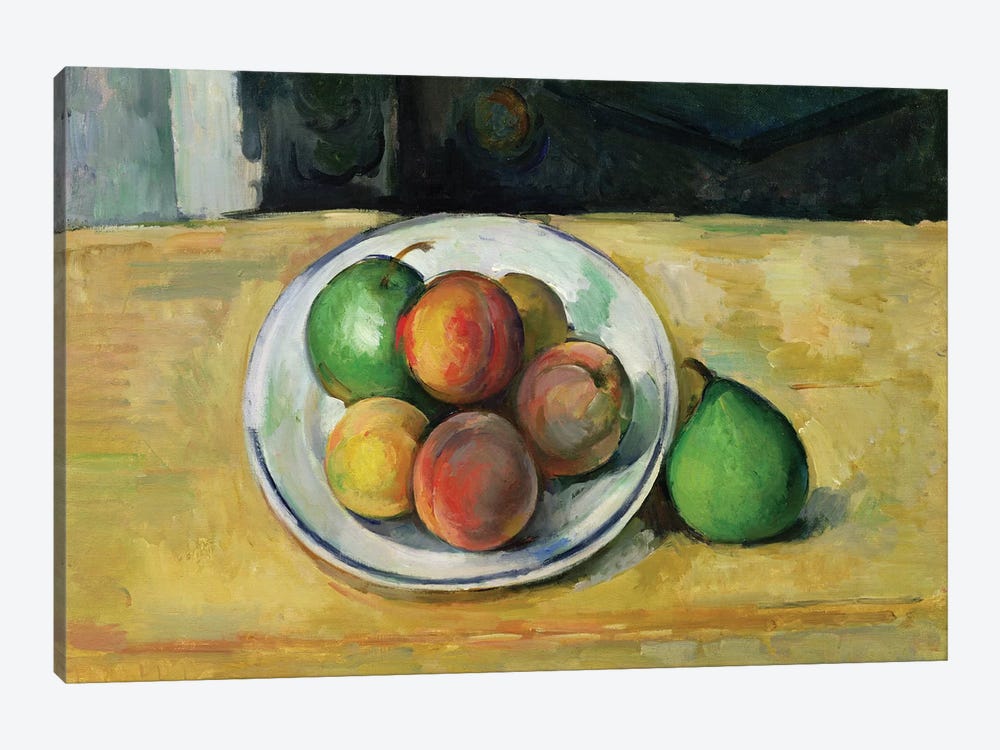 Still Life with a Peach and Two Green Pears, c. 1883-87  by Paul Cezanne 1-piece Canvas Print