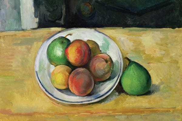 Post-Impressionism: Still Life with a Peach and Two Green Pears, c. 1883-87  by Paul Cezanne
